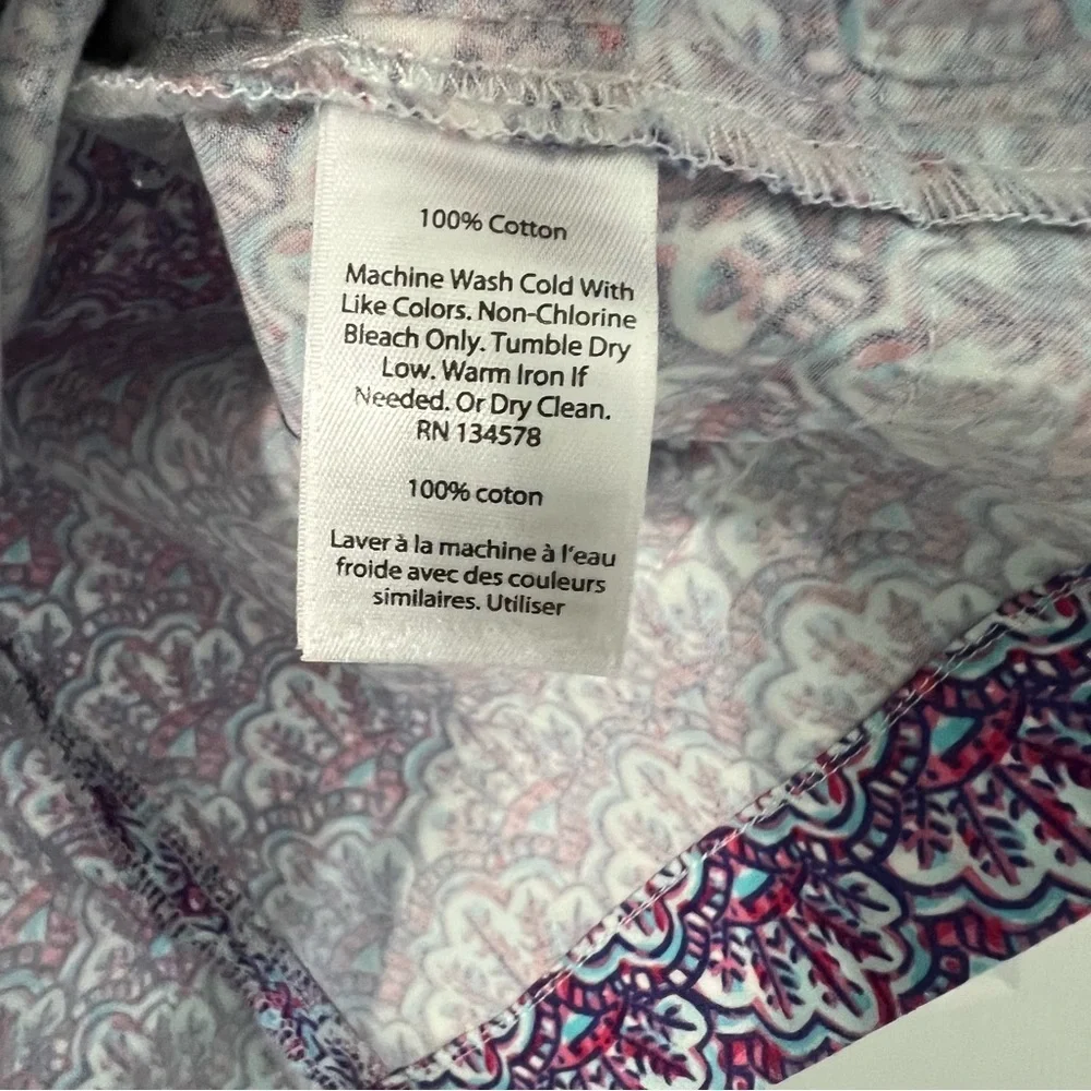 Vineyard Vines Girl’s Pink & Blue Tunic Scalloped Print Sleeveless Dress Size 7